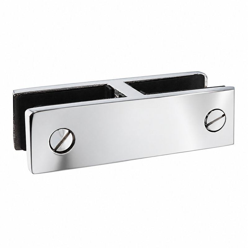 Straight Glass-to-Glass Pool Fence Clamp — Polished silver appearance concept