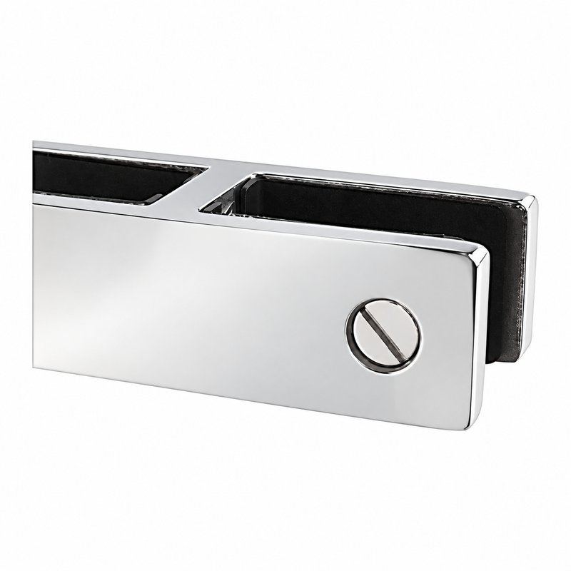 Straight Glass-to-Glass Pool Fence Clamp — Polished silver appearance concept
