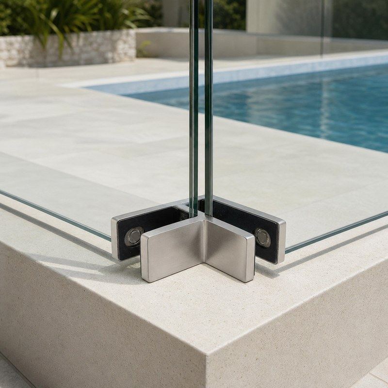 Corner Glass-to-Glass Pool Fence Clamp