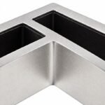 Corner Glass-to-Glass Pool Fence Clamp — Matte silver appearance concept