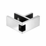 Corner Glass-to-Glass Pool Fence Clamp — Polished silver appearance concept