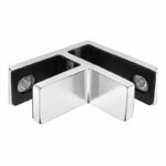 Corner Glass-to-Glass Pool Fence Clamp — Polished silver appearance concept