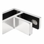 Corner Glass-to-Glass Pool Fence Clamp — Polished silver appearance concept