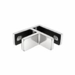 Corner Glass-to-Glass Pool Fence Clamp — Polished silver appearance concept