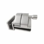 Corner-Bracket Glass Pool Gate Latch — Matte silver appearance concept