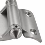 Curved-Leaf Post-to-Glass Pool Gate Hinge — Matte silver appearance concept