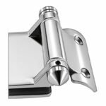 Curved-Leaf Post-to-Glass Pool Gate Hinge — Polished silver appearance concept