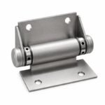 Flat-Plate Pool Gate Hinge — Matte silver appearance concept