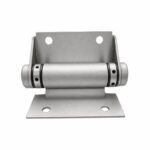 Flat-Plate Pool Gate Hinge — Matte silver appearance concept