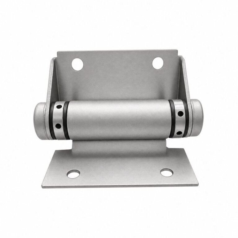 Flat-Plate Pool Gate Hinge — Matte silver appearance concept
