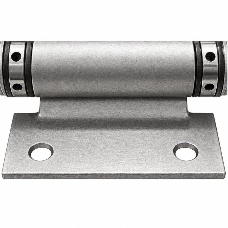 Flat-Plate Pool Gate Hinge — Matte silver appearance concept