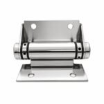 Flat-Plate Pool Gate Hinge — Polished silver appearance concept