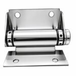 Flat-Plate Pool Gate Hinge — Polished silver appearance concept