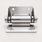 Flat-Plate Pool Gate Hinge — Polished silver appearance concept
