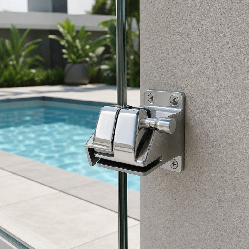Glass-to-Wall Pool Gate Latch