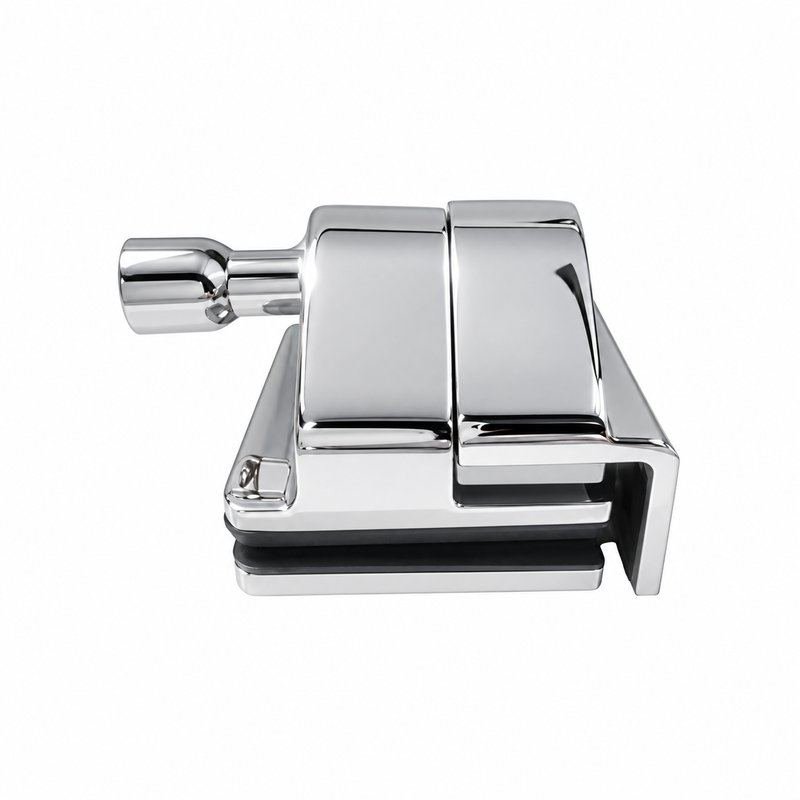Glass-to-Wall Pool Gate Latch — Polished silver appearance concept