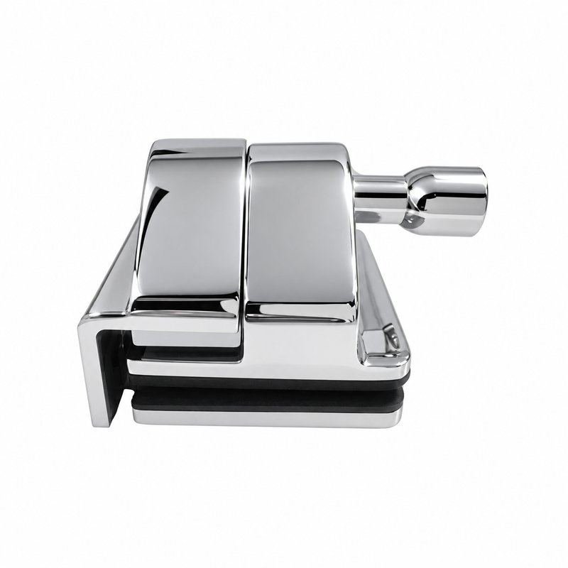Glass-to-Wall Pool Gate Latch — Polished silver appearance concept