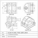 Glass-to-Wall Pool Gate Latch — Polished silver appearance concept