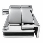 Glass-to-Wall Pool Gate Latch — Polished silver appearance concept