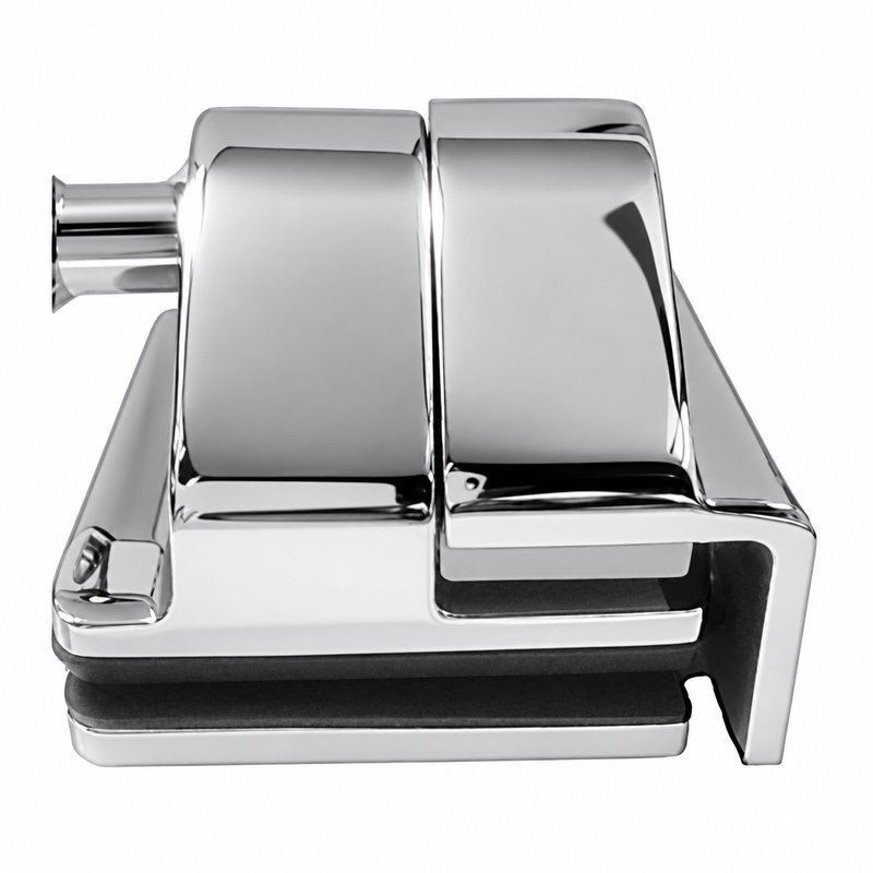 Glass-to-Wall Pool Gate Latch — Polished silver appearance concept