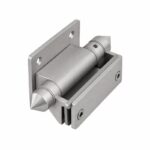Covered-Clamp Wall-Mount Pool Gate Hinge — Matte silver appearance concept