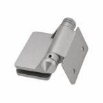 Covered-Clamp Wall-Mount Pool Gate Hinge — Matte silver appearance concept