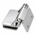 Covered-Clamp Wall-Mount Pool Gate Hinge — Polished silver appearance concept