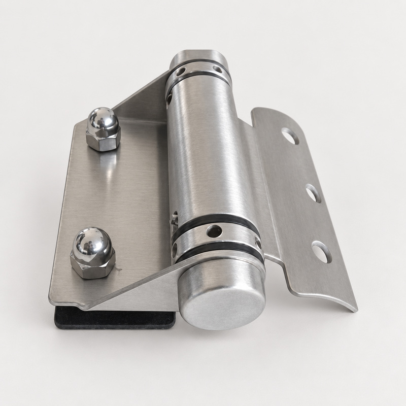 Curved-Leaf Pool Gate Hinge with Exposed Nuts