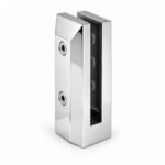 Compact Square Glass Pool Fence Spigot — Polished silver appearance concept
