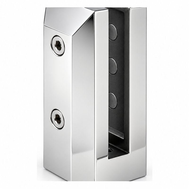 Compact Square Glass Pool Fence Spigot — Polished silver appearance concept