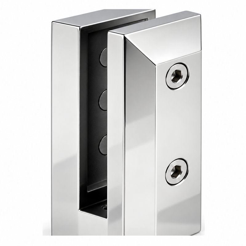 Compact Square Glass Pool Fence Spigot — Polished silver appearance concept