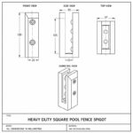 Compact Square Glass Pool Fence Spigot — Polished silver appearance concept
