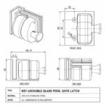 Black-Housing Corner Glass Pool Gate Latch