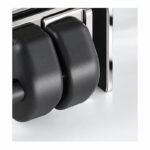 Black-Housing Corner Glass Pool Gate Latch — Black housing with polished silver bracket concept