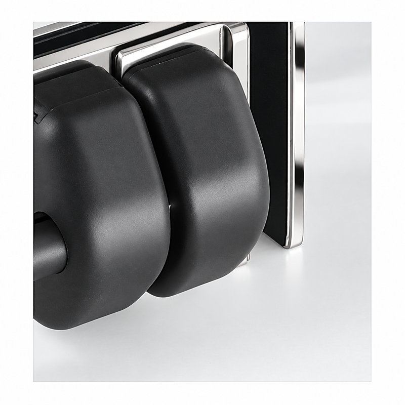 Black-Housing Corner Glass Pool Gate Latch — Black housing with polished silver bracket concept