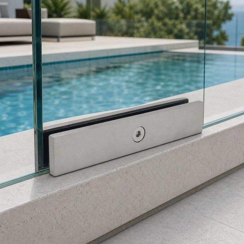Long Flat Glass Pool Fence Joiner