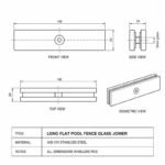 Long Flat Glass Pool Fence Joiner