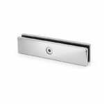 Long Flat Glass Pool Fence Joiner — Polished silver appearance concept