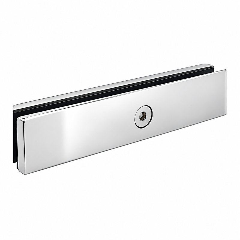 Long Flat Glass Pool Fence Joiner — Polished silver appearance concept