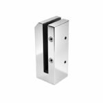 Square Glass Pool Fence Spigot with Side Holes — Polished silver appearance concept