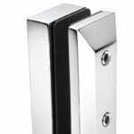 Square Glass Pool Fence Spigot with Side Holes — Polished silver appearance concept