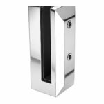 Square Glass Pool Fence Spigot with Side Holes — Polished silver appearance concept
