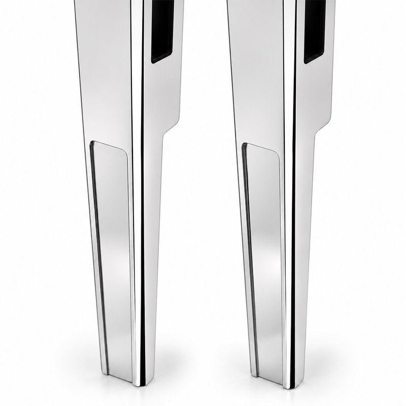Long-Stem Glass Pool Fence Spigot — Polished silver appearance concept