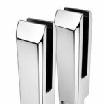 Long-Stem Glass Pool Fence Spigot — Polished silver appearance concept