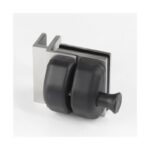 Black-Housing Glass Pool Gate Latch with Corner Brackets