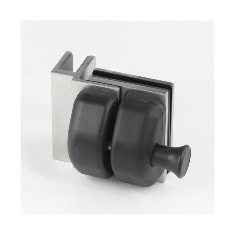 Black-Housing Glass Pool Gate Latch with Corner Brackets