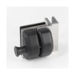 Black-Housing Glass Pool Gate Latch with Corner Brackets