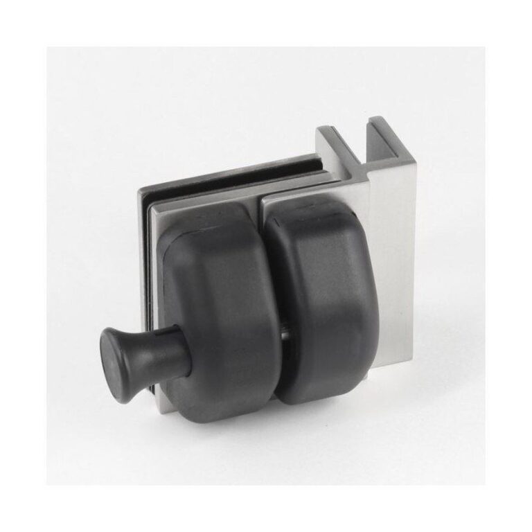Black-Housing Glass Pool Gate Latch with Corner Brackets