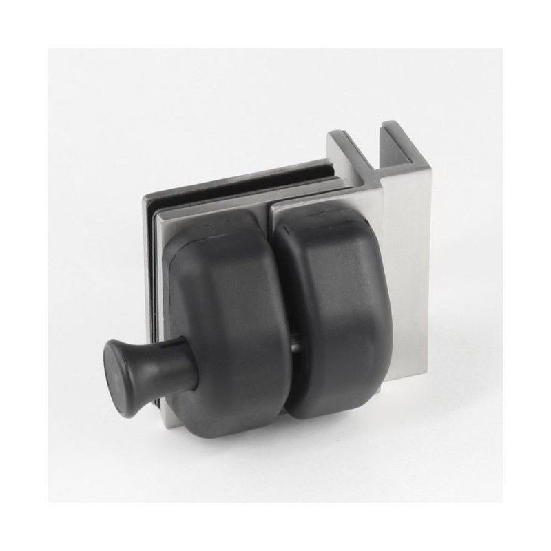 Black-Housing Glass Pool Gate Latch with Corner Brackets
