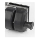 Black-Housing Glass Pool Gate Latch with Corner Brackets